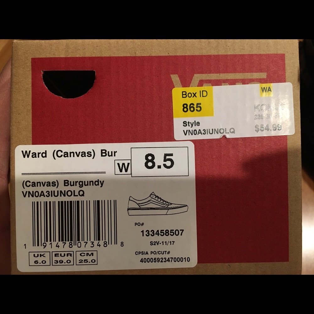 NWT Burgundy Vans